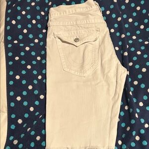 True Religion White Jean Shorts for Men